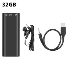 Hlasovo aktivovaný digitálny záznamník 32 GB MP3 USB 2.0