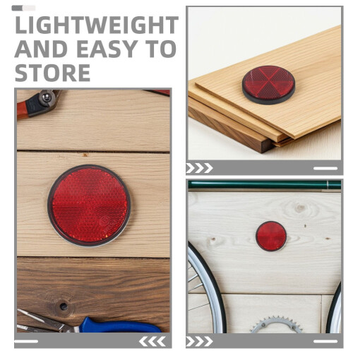 2Pcs Lightweight Red Bicycle Reflectors High Reflective Warning Discs for Night Use 1