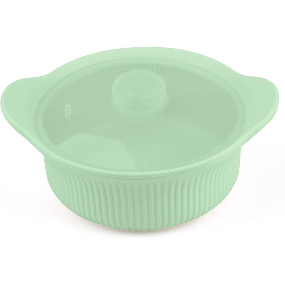 Silicone Microwave Steamer Basket – Baby Food & Veggie Steamer For Rice, Meat, Dumplings | Oven & Dishwasher Safe (, 20Oz) Green
