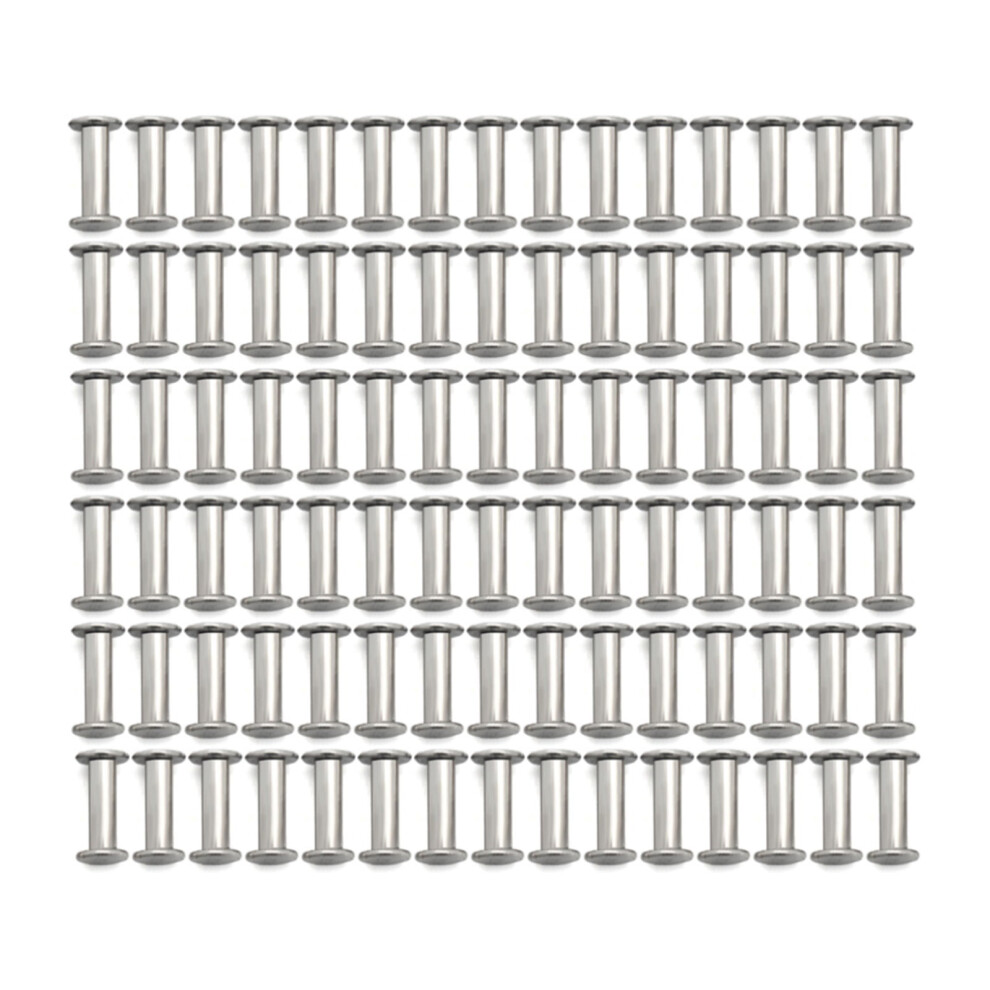 100 Sets Nickel-Plated Chicago Screws For Scrapbook Albums, Photo Books, Snap Bindings Â Compatible With Chicago Screws 9178400111204