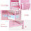 Pink nightstand with hooks and holder 1 piece 5