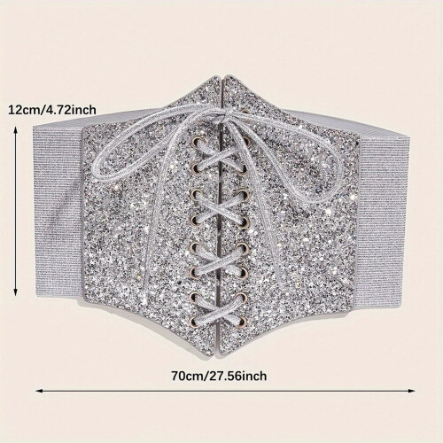 Cintura larga da donna con paillettes glitterate. 2