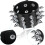 Conjunto de 6 pulseiras de couro com tachas estilo punk 4