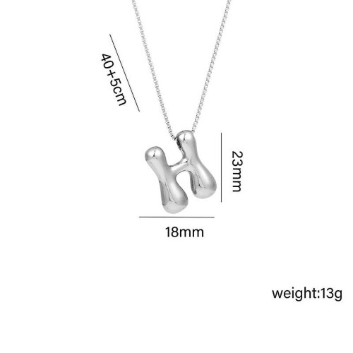 Bubble Letter Necklace Women's Dainty Initial Pendant 2