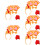 5Sets Hühnchen Party Set Haarschmuck Fliege Bunt Kinder Karneval 9