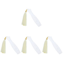 4Stk Guzheng Nagelhalter Aus ABS Stoff Weiß Mit Quaste Für Zuhause