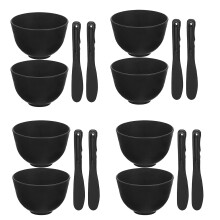 8Ensemble Bol Silicone Noir Doux Pour