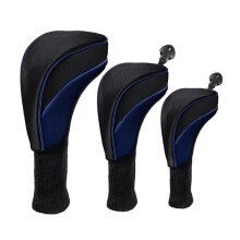 (Blue)3 pièces col long club de golf manchon de protection extérieur couvre-chefs de club accessoires