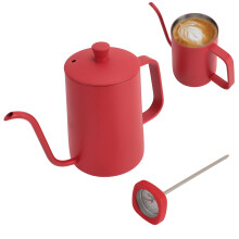 Bouilloire pour pour-over 600 ml rouge 8,7/8,2/9,8 cm bec-de-cygne