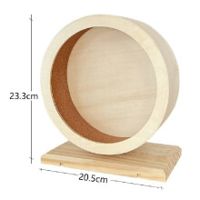 (M)Wooden Hamsters Exercise Wheel Silent Smooth Running Pet Eco Friendly Decor