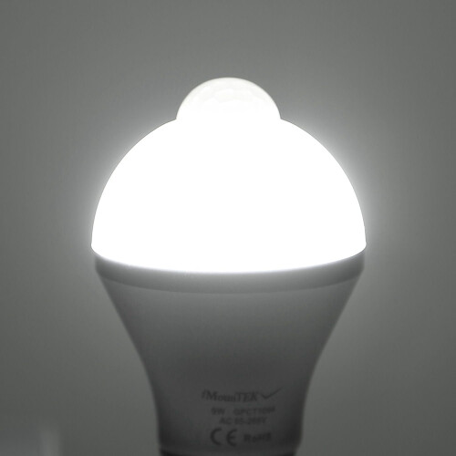 Lâmpada LED E27 com sensor de movimento, 9W, 1000lm, 6500K 1