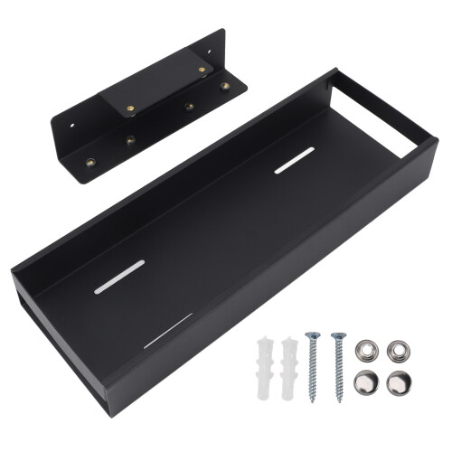 Pull Out Storage Shelf Steel Slide for Kitchen Cabinets Pantry 75cm Black 2