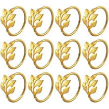 Ronds de serviette Ă la feuille d'or, lot de 12