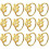 Ronds de serviette à la feuille d'or, lot de 12 1