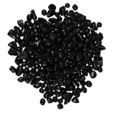 1 Bag Aquarium Stones Fish Tank Black Glass Gravel Round Non Fading Accessory