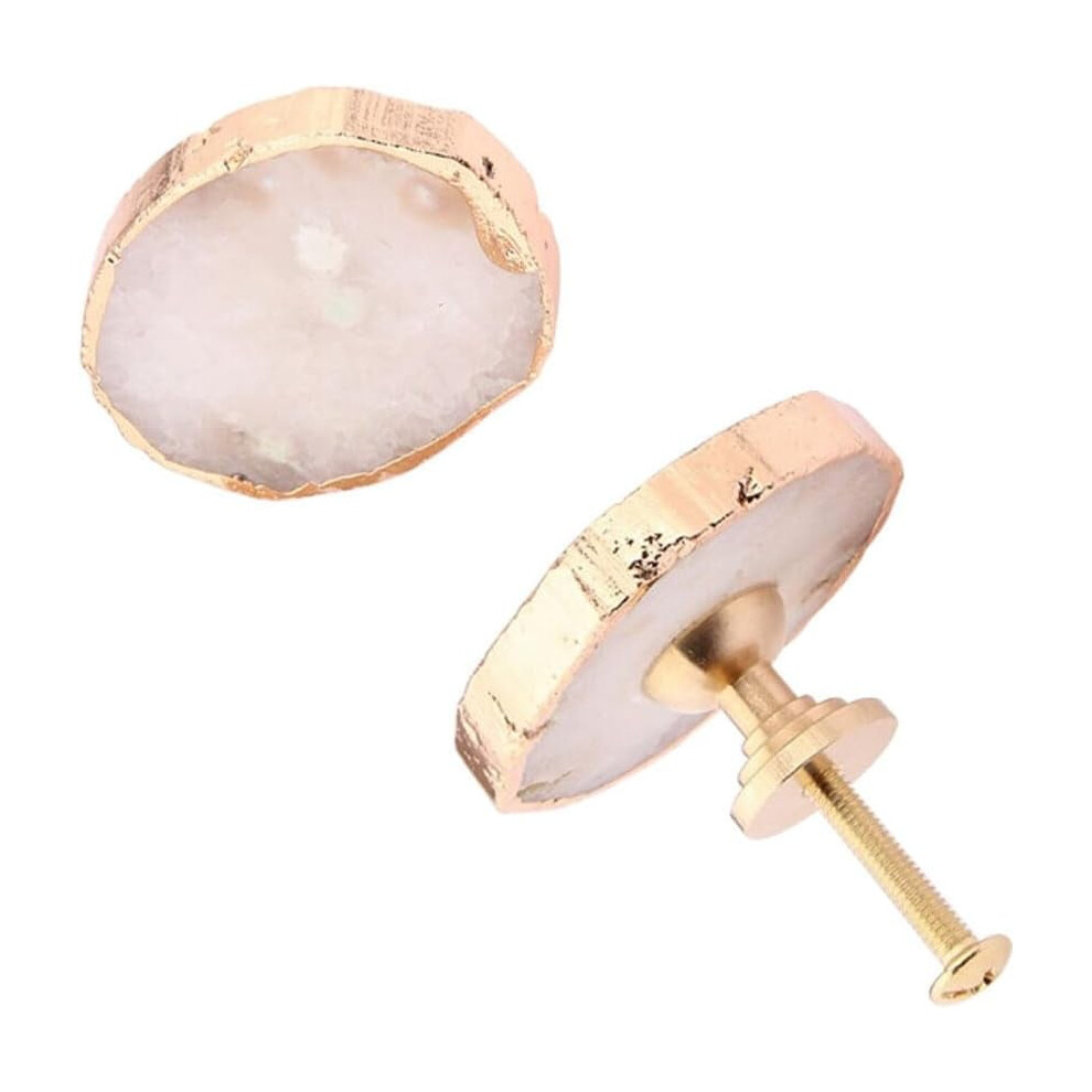 Natural Crystal & Brass Drawer Knobs Â 2 Pack 9058772292360