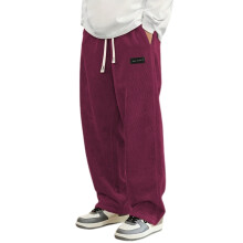 Pantaloni casual da uomo in velluto a coste, vestibilità comoda, con tasche.