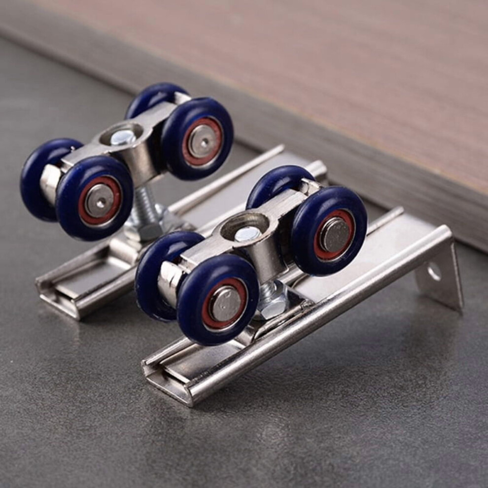 Sliding Door Roller Hardware Slide Doors Pulley 4 Wheels Home Room Wood Door Hanging Wheels Rail Track Pulley 9178400127083