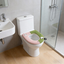 Housse de siège de toilette à motif panda – Peluche rose, 43 x 37 cm