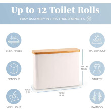 Cesto para Papel Higiênico Bege com 12 Rolos
