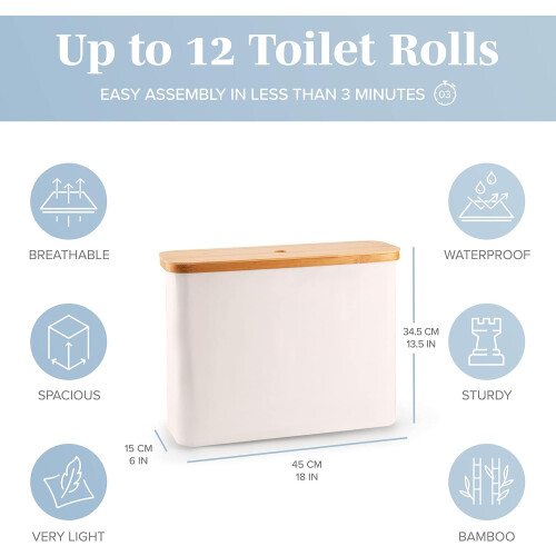 Toiletpapieropbergmand Beige 12 rollen