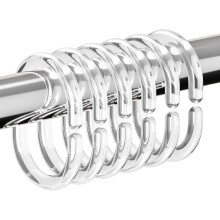 Anneaux de rideau de douche en plastique transparent en forme de C RUseeN (lot de 24)