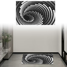 Tapis à illusion d'optique 3D – Effet troué, antidérapant, 48 x 90
