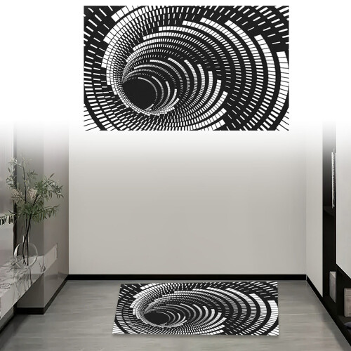 3D optisk illusjonsteppe – hulleffekt, sklisikkert, 48x90