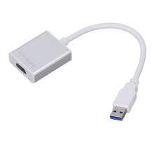 USB 3.0 to HDMI Adapter Aluminum Alloy Silver for Laptops