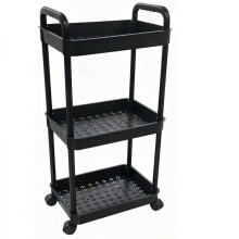 Chariot de rangement roulant mince à 4 niveaux avec étagères coulissantes