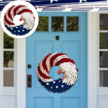 250th Anniversary Eagle Wreath – Brave Wings USA Flag Wreath for Front Door, Indoor/Outdoor (15in), Compatible with 2026 USA 250 Decor