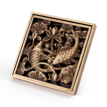 Antik bronz sárgaréz padlólefolyó 10x10cm