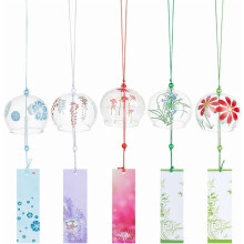 Ensemble de 5 carillons éoliens japonais à motif floral