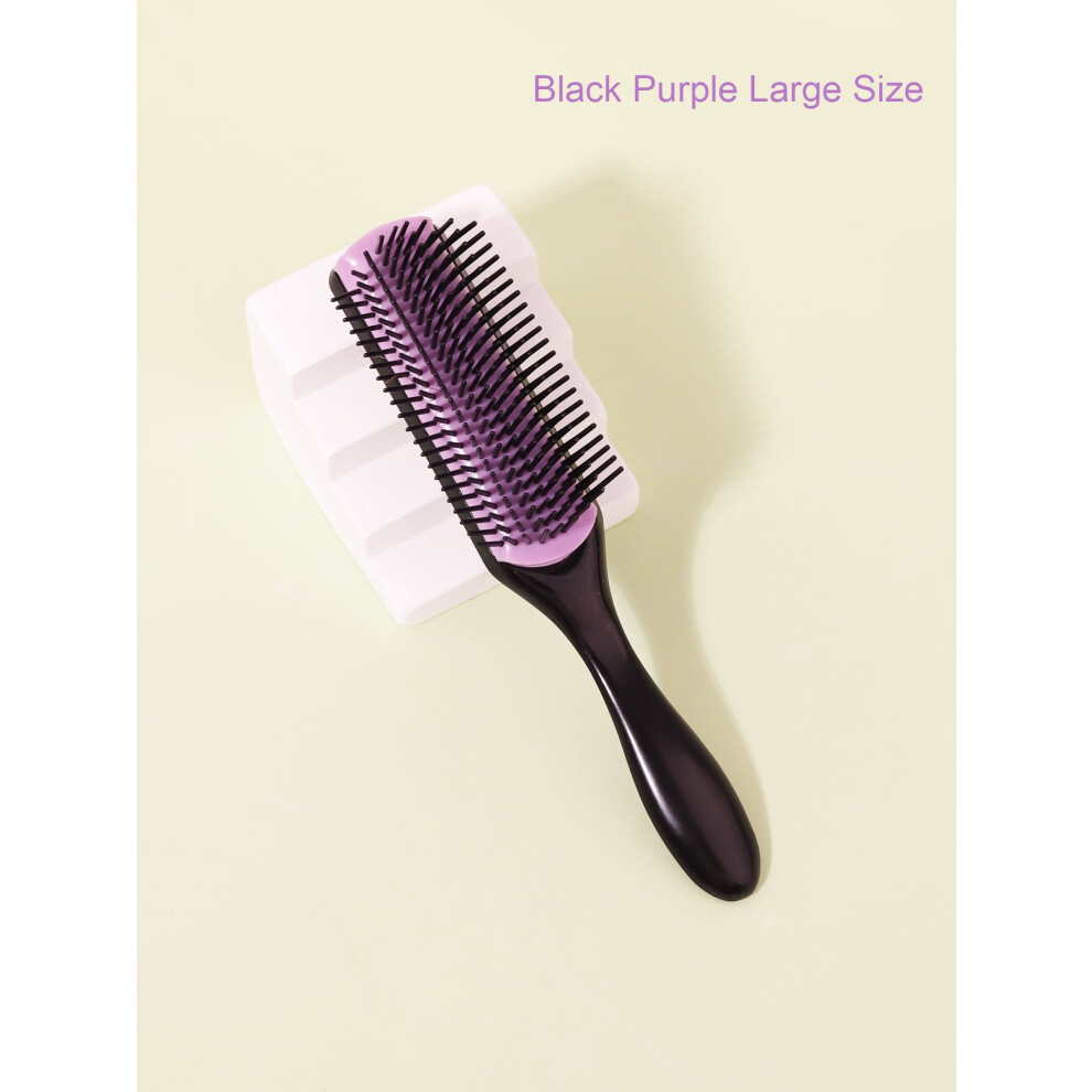 1pcs 9-row wrinkle removal massage curly hair brush, detachable 9-row comb plastic wet hair brush