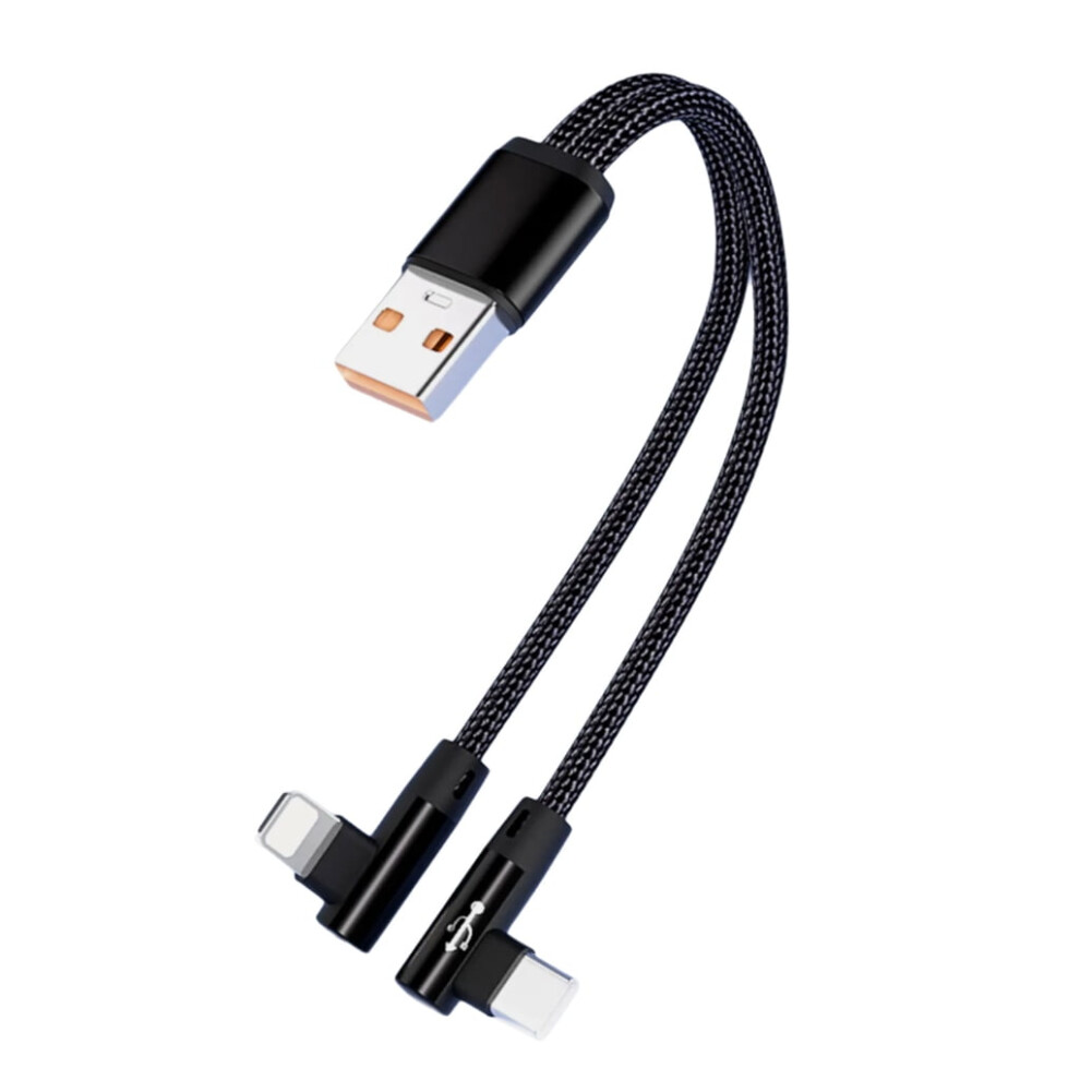 Two Port Fast Charging Cord With Angled Design Type C To 8Pin 6A For Multiple Phones 9178400130113