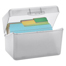 3"x5" Index Card Box – Plastic Notecard & Recipe Card Holder, Compatible with Standard Index Cards, White