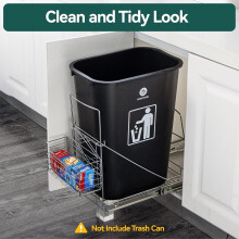 Adjustable Pull Out Under Cabinet Trash Can Rack Fit 7-11Gal Removable Basket for Kitchen Sink