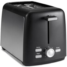 2-Slice Toaster, 7 Browning Levels, Extra-Wide Slots, Removable Crumb Tray, Cancel/Defrost/Bagel Buttons, 800W, Black & Silver