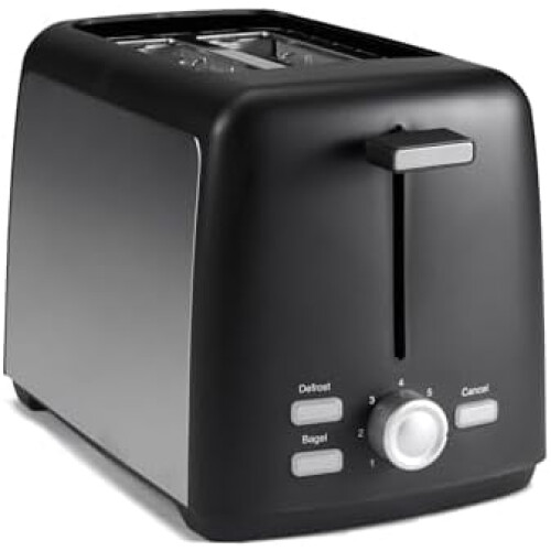 2-Slice Toaster Black Silver 800W Extra-Wide Slots