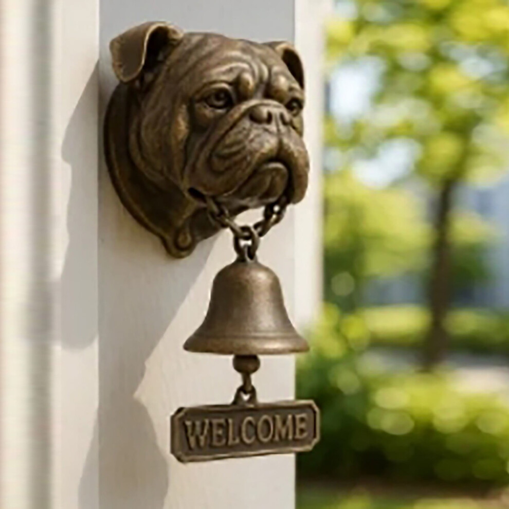 Home Decor Animal Welcome Dog Bell Doorbell (Bulldog) Beige,25X16cm 9336866695021