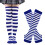 Set da donna composto da scaldabraccia a righe e guanti senza dita. 3