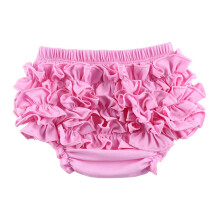 Girls' Cotton Ruffle Bloomers, Soft Breathable Princess-Style Underwear – Pink, 12-24 Months