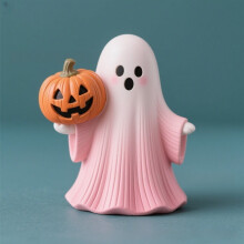 Vaaleanpunainen kummitushahmo hartsi Halloween-koriste 1 kpl