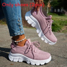 (Pink,43)Zapatillas cómodas transpirables de malla para mujer con plantilla Eva para salidas informales
