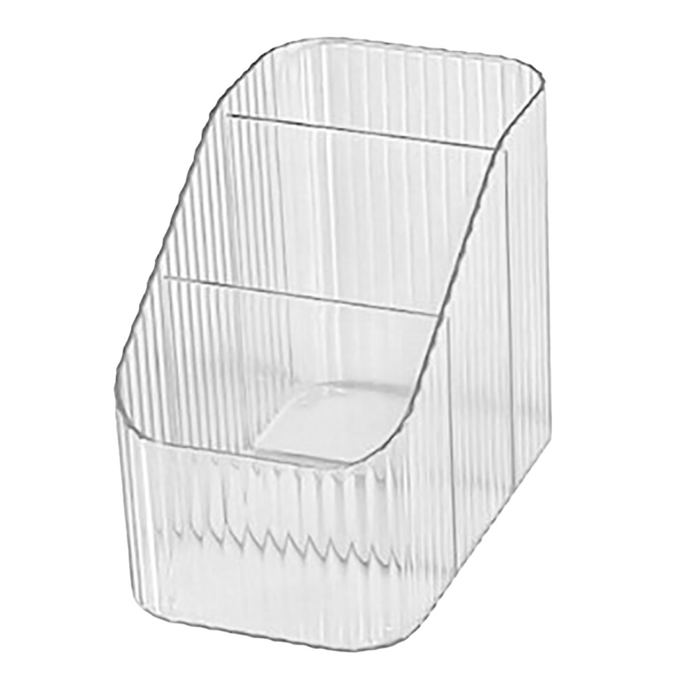Multi Compartment Cosmetic Storage Organizer With Transparent Design, Vintage Striped Makeup Brush Holder For Vanity Decor Bathroom Countertops Desk 9071309565232
