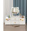 Witte houten make-up organizer met lades en spiegel 2