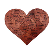 Puzzle en bois en forme de cœur pour la Saint-Valentin, cadeau d'amour avec boîte, 8,3 pouces