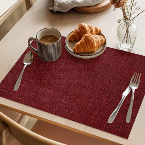 Weinrote Polyester-Tischsets, 12er-Set 2