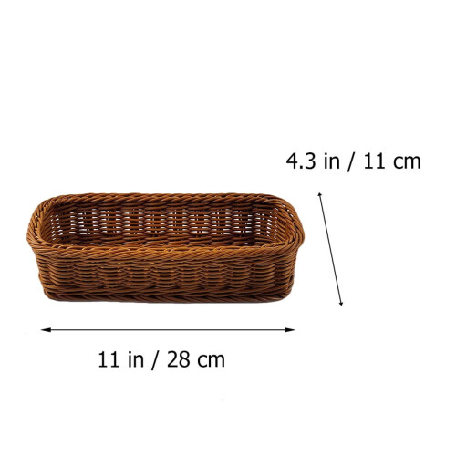 1Pack Brown Wicker Cutlery Basket for and Ventilation 1