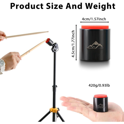 MINI Practice Drum Pad With Stand, 1.57 Silent Drum Pad, Dumb Drum for Beginners,Black 2
